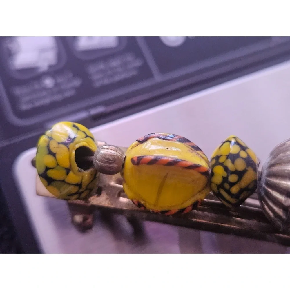 Unique‎ one of a kind Vintage Mixed Material Beaded Hair Barrette